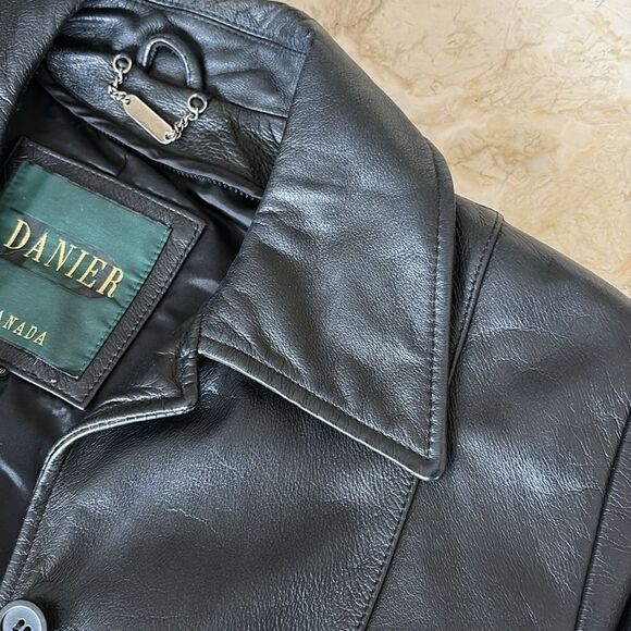 Danier Leather Black Car Length Coat - Picture 11 of 13